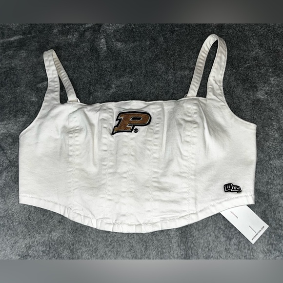 Women’s Purdue Corset Top Denim White - Picture 1 of 8